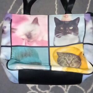 Rachael Hale Cat Print Color Block Bag